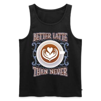 Kaffee Latte, lustiger Spruch, Pun Kaffeetrinker - Männer Premium Bio Tank Top - Schwarz - Vorne - AI Model Male 178 light (178cm)
