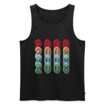2008 - Jahrgang 2008 - Männer Premium Bio Tank Top - Schwarz - Vorne - AI Model Male 178 light (178cm)