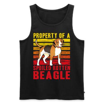 Propriété d’un Beagle pourri gâté - Débardeur bio Premium Homme - noir - Devant - Michal (187cm)