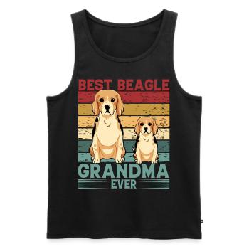 Meilleure grand-mère Beagle de tous les temps - Débardeur bio Premium Homme - noir - Devant - Michal (187cm)