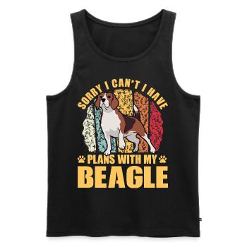 Désolé, je ne peux pas avoir de plans avec mon Beagle - Débardeur bio Premium Homme - noir - Devant - Michal (187cm)