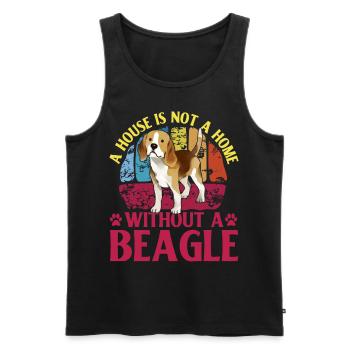 Une maison n’est pas une maison sans Beagle - Débardeur bio Premium Homme - noir - Devant - Michal (187cm)