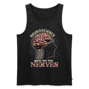 Neuroscience, brain surgeon, funny saying - Men's Premium Organic Tank Top - black - Front - AI Model Male 178 light (178cm)