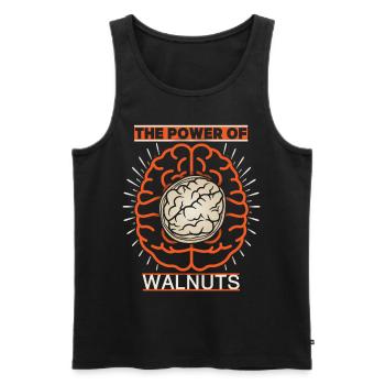 Walnüsse, Gehirn, Gehirnnahrung lustiger Spruch - Männer Premium Bio Tank Top - Schwarz - Vorne - AI Model Male 178 light (178cm)