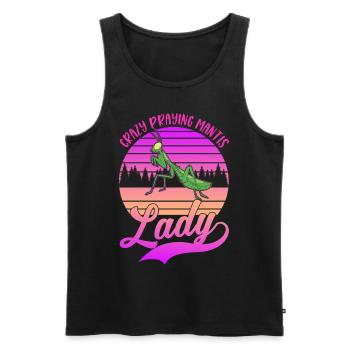 Verrückte Gottesanbeterin Frau - Männer Premium Bio Tank Top - Schwarz - Vorne - Michal (187cm)