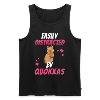 Distrait par le marsupial quokka Australie - Débardeur bio Premium Homme - noir - Devant - Michal (187cm)