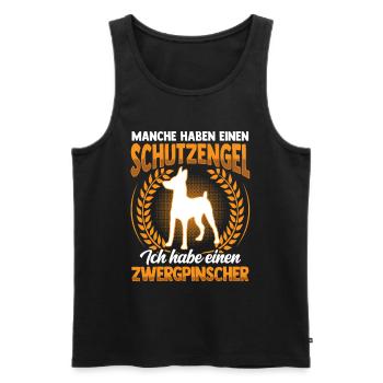 Zwergpinscher ist mein Schutzengel Pinscher - Männer Premium Bio Tank Top - Schwarz - Vorne - Michal (187cm)