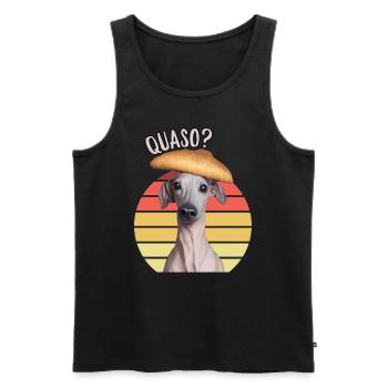 Quaso Croissant Meme Geschenk für Frauen - Männer Premium Bio Tank Top - Schwarz - Vorne - Michal (187cm)