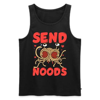 Monstre spaghetti volant FSM Pastafarian - Débardeur bio Premium Homme - noir - Devant - Michal (187cm)