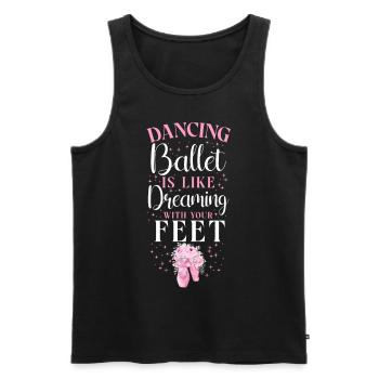 Ballet Danseuse Danse Ballerine - Débardeur bio Premium Homme - noir - Devant - Michal (187cm)