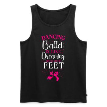 Ballet Danseuse Danse Ballerine - Débardeur bio Premium Homme - noir - Devant - Michal (187cm)
