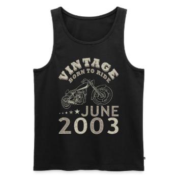Biker Motorrad Juni 2003 20 Jahre Spruch - Men's Premium Organic Tank Top - black - Front - AI Model Male 178 light (178cm)