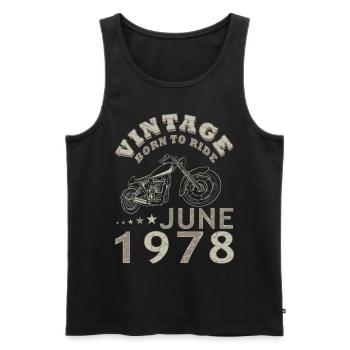 Biker Motorrad Juni 1978 45 Jahre Spruch - Men's Premium Organic Tank Top - black - Front - AI Model Male 178 light (178cm)