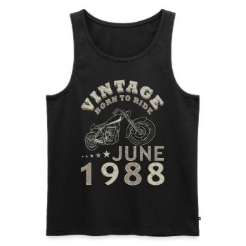 Biker Motorrad Juni 1988 35 Jahre Spruch - Men's Premium Organic Tank Top - black - Front - AI Model Male 178 light (178cm)