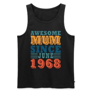 Mum June 1968 Vintage - Men's Premium Organic Tank Top - black - Front - Michal (187cm)