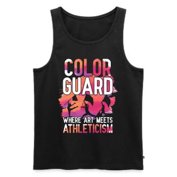 Color Guard Where Art Meets Athleticism - Men's Premium Organic Tank Top - black - Front - Michal (187cm)