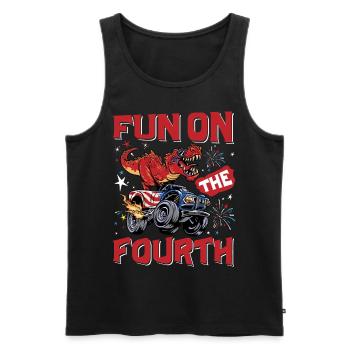 Fun on the fourth - Männer Premium Bio Tank Top - Schwarz - Vorne - AI Model Male 178 light (178cm)