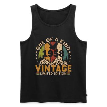 Vintage Retro 1958 Anniversary Gift 1958 - Men's Premium Organic Tank Top - black - Front - AI Model Male 178 light (178cm)