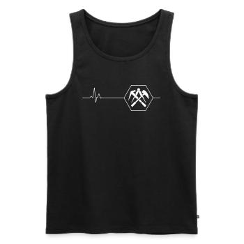 Dachdecker Herzschlag I Zunft Motiv - Männer Premium Bio Tank Top - Schwarz - Vorne - AI Model Male 178 light (178cm)