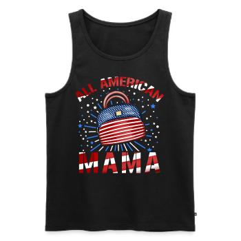 All American Mama - Men's Premium Organic Tank Top - black - Front - AI Model Male 178 light (178cm)