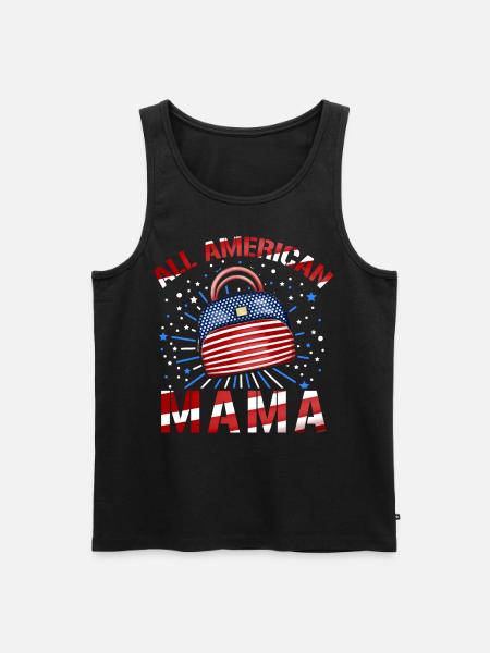 All American Mama - Men's Premium Organic Tank Top - black