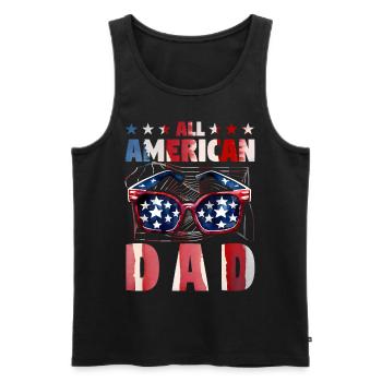 All American Dad - Men's Premium Organic Tank Top - black - Front - AI Model Male 178 light (178cm)