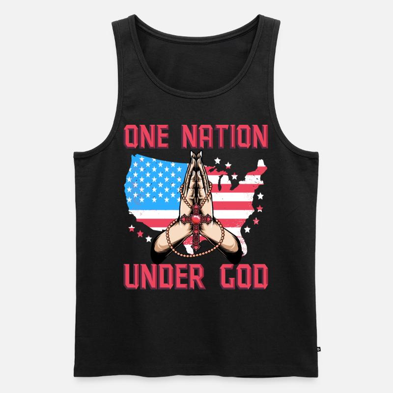 One Nation under God - Männer Premium Bio Tank Top - Schwarz