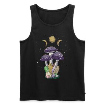 Cottagecore Ästhetischer Pilz Witchy Hippie - Männer Premium Bio Tank Top - Schwarz - Vorne - AI Model Male 178 light (178cm)