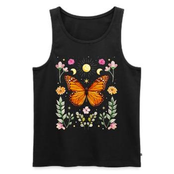 Cottagecore Aesthetic Schmetterling Witchy Celesti - Männer Premium Bio Tank Top - Schwarz - Vorne - AI Model Male 178 light (178cm)