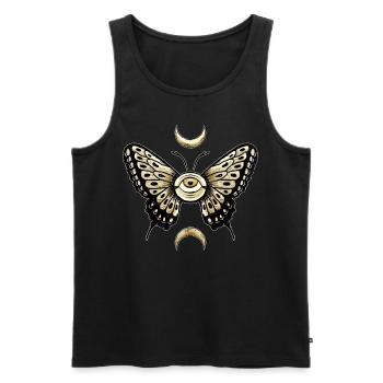 Weirdcore Aesthetic Eyeball Butterly Moon Phase - Männer Premium Bio Tank Top - Schwarz - Vorne - Michal (187cm)