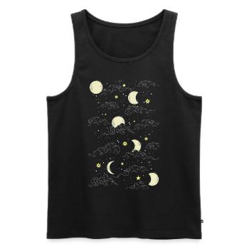 Whimsigoth Celestial Moon Star Pattern - Men's Premium Organic Tank Top - black - Front - AI Model Male 178 light (178cm)
