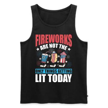 Les feux d’artifice ne sont pas les seules choses allumées - Débardeur bio Premium Homme - noir - Devant - Michal (187cm)