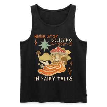 Fairy Tales, Fairy Tales, Faecore, Mushrooms, Funny Saying, - Men's Premium Organic Tank Top - black - Front - AI Model Male 178 light (178cm)
