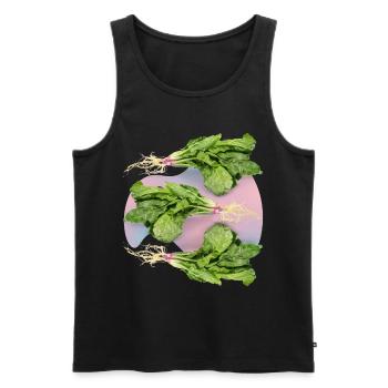 Spinach, fresh spinach spinach leaf spinach - Men's Premium Organic Tank Top - black - Front - AI Model Male 178 light (178cm)