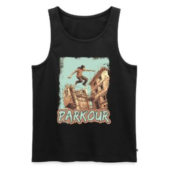 Parkour Le Parcour Freerunning Extremsport - Männer Premium Bio Tank Top - Schwarz - Vorne - Michal (187cm)