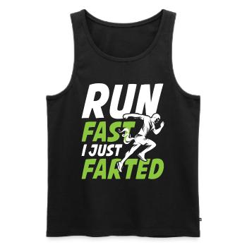 Run Fast I Just Farted für einen Jogger und - Männer Premium Bio Tank Top - Schwarz - Vorne - Michal (187cm)