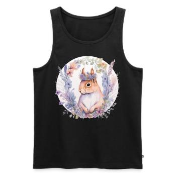 Cute Squirrel Flower Crown Animal Lovers - Männer Premium Bio Tank Top - Schwarz - Vorne - Michal (187cm)