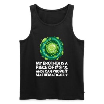 Ich hasse meinen Bruder Spruch mit Cartoon Portal - Männer Premium Bio Tank Top - Schwarz - Vorne - Michal (187cm)