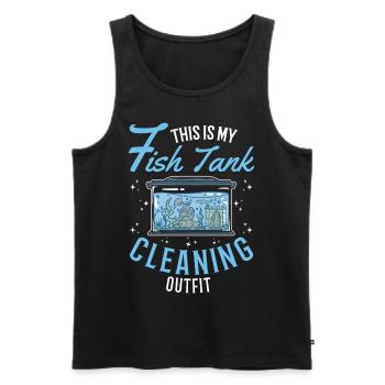 Fish Tank Cleaning Outfit Aquarium Aquarist - Men's Premium Organic Tank Top - black - Front - Michal (187cm)