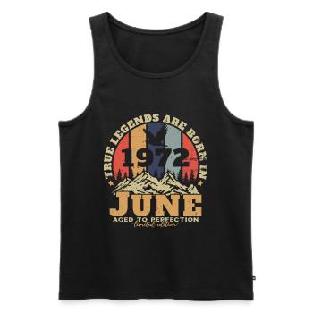 June 1972 Vintage Born in June 1972 Anniversary - Men's Premium Organic Tank Top - black - Front - Michal (187cm)