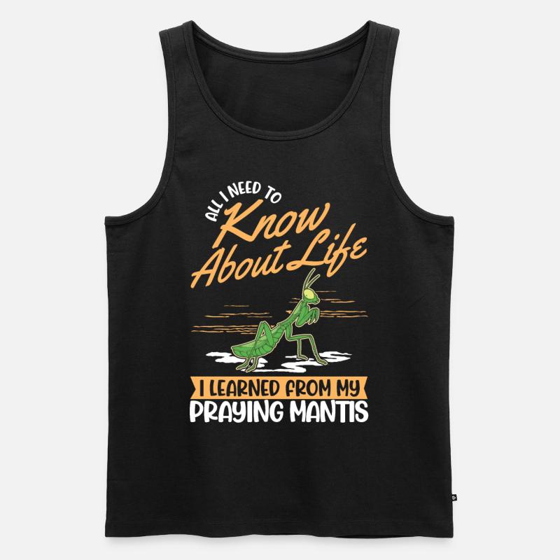 Gottesanbeterin Mantis Fangschrecke - Männer Premium Bio Tank Top - Schwarz