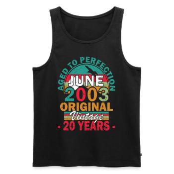 2003 Juni 2003 Jubiläum Juni 2003 Juni - Männer Premium Bio Tank Top - Schwarz - Vorne - Michal (187cm)