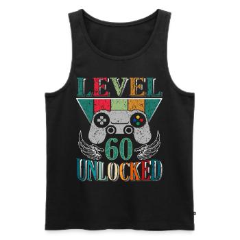 60th Birthday 60 Years of Gamer Level Complete - Men's Premium Organic Tank Top - black - Front - AI Model Male 178 light (178cm)