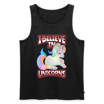 Unicorn, Kawaii Unicorns, funny saying - Men's Premium Organic Tank Top - black - Front - Michal (187cm)