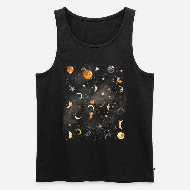 Celestial Aesthetics Moon Star Pattern - Men's Premium Organic Tank Top - black
