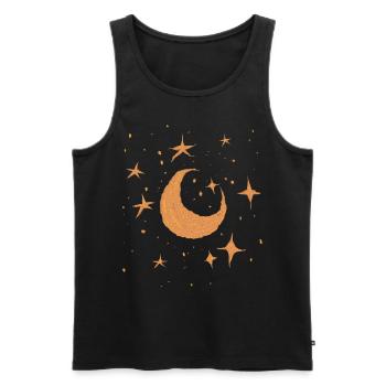Celestial Witchy Vintage Halbmond Sterne - Männer Premium Bio Tank Top - Schwarz - Vorne - AI Model Male 178 light (178cm)