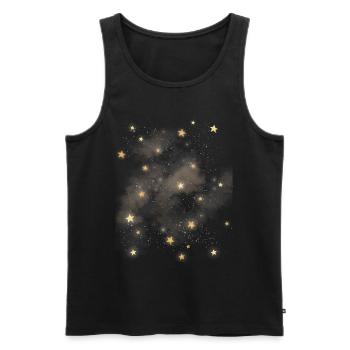 Esthétique de l’espace céleste Galaxy Stars - Débardeur bio Premium Homme - noir - Devant - Michal (187cm)