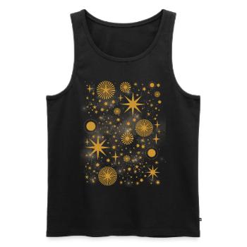 Witchy Aesthetic Celestial Vintage Halbmond Sonne - Männer Premium Bio Tank Top - Schwarz - Vorne - AI Model Male 178 light (178cm)
