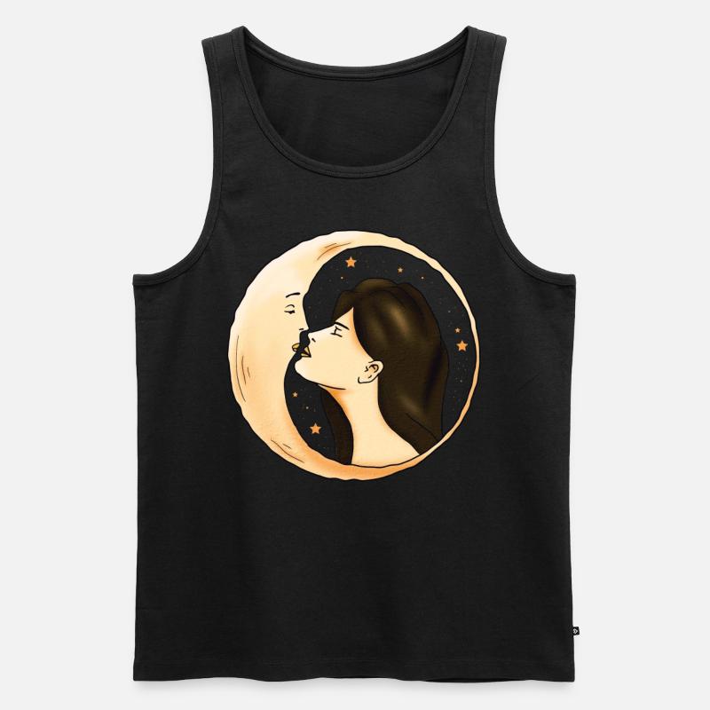 Whimsigoth Aesthetic Celestial Halbmond Mädchen - Männer Premium Bio Tank Top - Schwarz