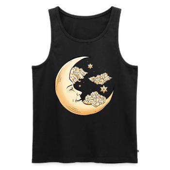 Hippie-Ästhetik Himmlischer Halbmond Bohemian - Männer Premium Bio Tank Top - Schwarz - Vorne - AI Model Male 178 light (178cm)
